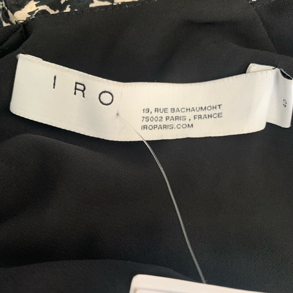 IRO PARIS Victoria Black/Cream Printed Knee Length Silk Blend Dress size 40eu - Picture 6 of 9